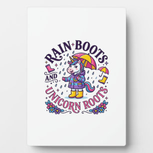 Placa Expositora Botas de lluvia de unicornio y camiseta comercial 