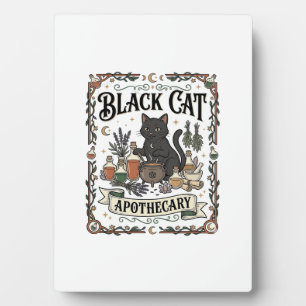 Placa Expositora Botica de Gato Negro Bruja Mística Apothecary 