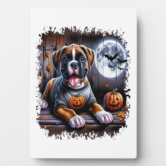 Placa Expositora Boxer Dog Halloween (Frente)