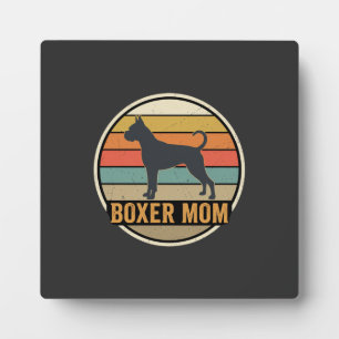 Placa Expositora Boxer Mamá Retro Atardecer Perro