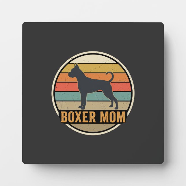 Placa Expositora Boxer Mamá Retro Atardecer Perro (Frente)