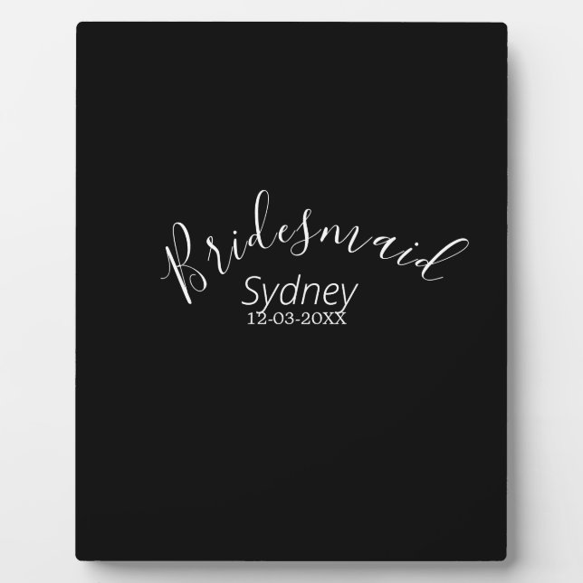 Placa Expositora Bridesmaid bachelorette party add name modern  (Frente)