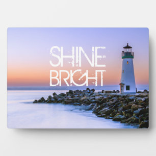 Placa Expositora Brillante Faro Brillante Pastel Sunset Rocky Beach
