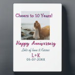 Placa Expositora Brindis por 10 años feliz aniversario agregar foto<br><div class="desc">Diseño para pareja amor</div>