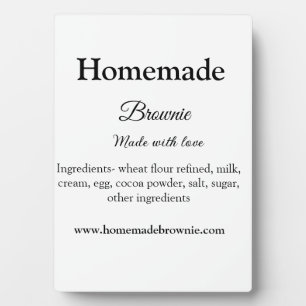 Placa Expositora Brownie casero hecho con amor agregar texto sitio 