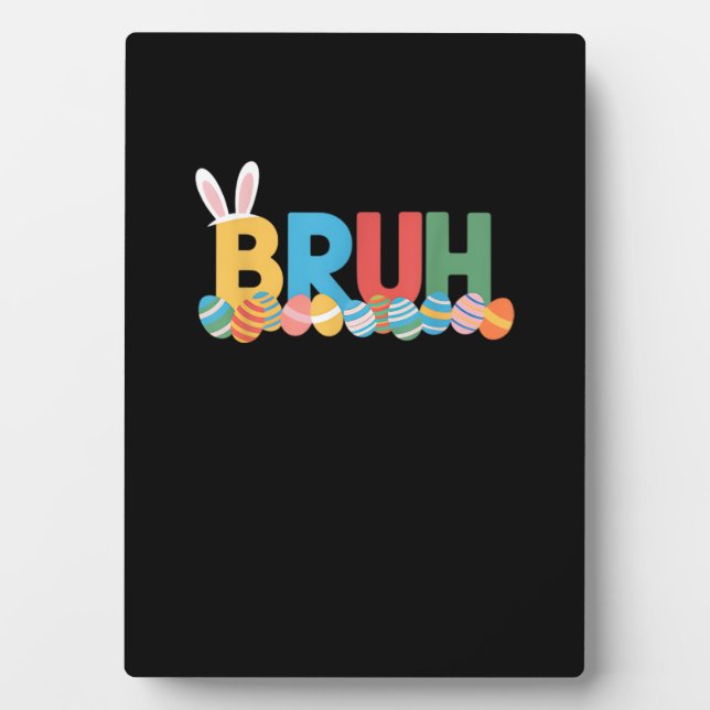 Placa Expositora Bruh Easter Bunny Cute Meme Para Niños _10 (Frente)