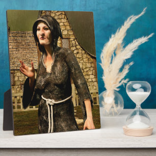 Placa Expositora Bruja de fantasía pueblo medieval Halloween