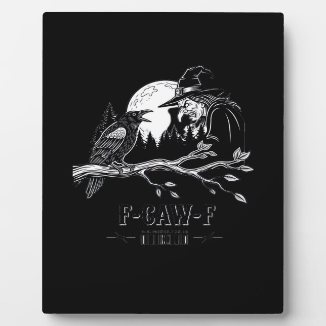 Placa Expositora Bruja de Halloween Cuervo F-Caw-F F-Caw-F (Frente)