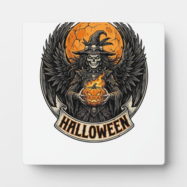 Placa Expositora Bruja Vintage de Halloween Gótico (Frente)