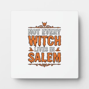 Placa Expositora Bruja Vintage Salem Tipografía Halloween Diseño_1