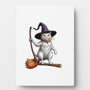 Placa Expositora Brujo Gato Halloween Bruja Místico Amantes de Gato