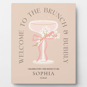 Placa Expositora Brunch y Burbujas de Champagne Bienvenida a la Des