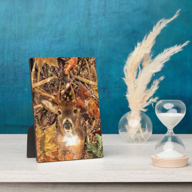 Placa Expositora Buck in Camo White Tail Deer (Lado)