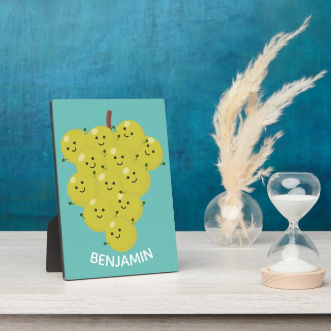 Placa Expositora Buen ilustracion de uvas personalizados (Lado)