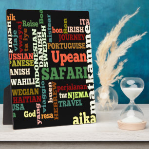 Placa Expositora Buen Italiano Irlandés Safari Japonés Viaje