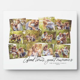 Placa Expositora Buenos tiempos grandes recuerdos 12 collage de fam