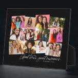 Placa Expositora Buenos tiempos grandes recuerdos negro 12 collage<br><div class="desc">Un divertido collage de 12 fotos es una buena manera de recordar los tiempos especiales. Con una "buena época, grandes recuerdos" escrita a mano, esta placa de collage de fotos también incluye espacio para texto personalizado. Celebra el año mayor, unas vacaciones, una temporada deportiva o cualquier cosa con esta gran...</div>