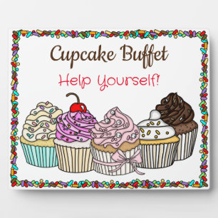 Placa Expositora Bufet de Cupcakes  Letrero para Boda o Fiesta de B
