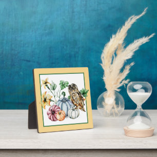 Placa Expositora Búho y calabazas caídas