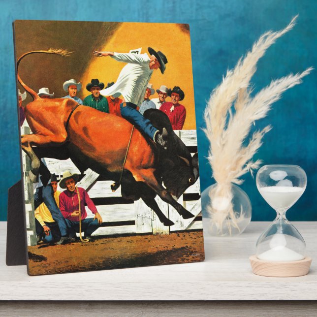 Placa Expositora Bull Riding por Fred Ludekens (Lado)