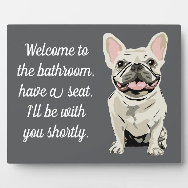 Placa Expositora Bulldog Francés Crema (Frente)