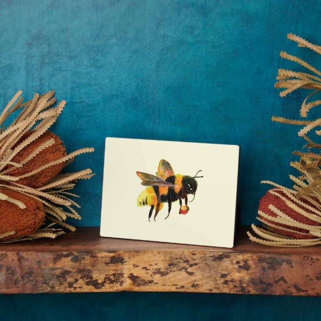 Placa Expositora Bumble Bee cargando polen (Lado)