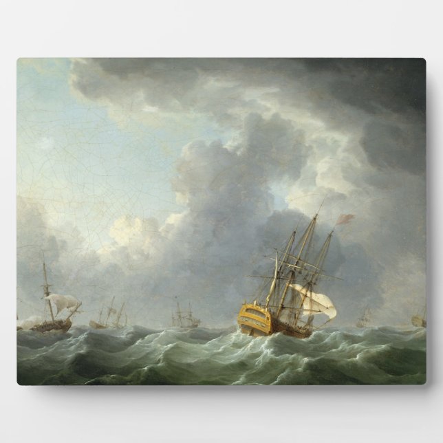 Placa Expositora Buques ingleses corriendo antes de un Gale (aceite (Frente)