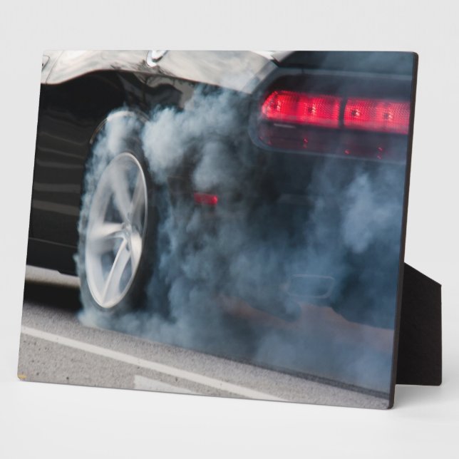 Placa Expositora Burnout de coche negro (Lado)