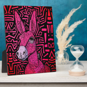 Placa Expositora Burro Tribal de Neón – Arte de Pared Audaz y Psico