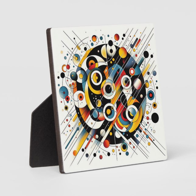 Placa Expositora Burst de energía geométrica - Arte abstracto de cí (Anverso)