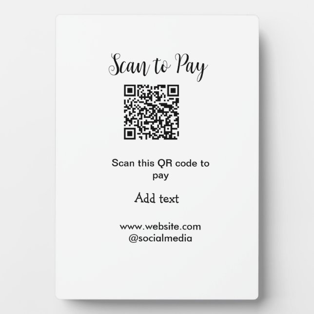 Placa Expositora Buscar para pagar el análisis código QR agregar de (Frente)
