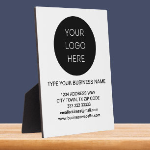 Placa Expositora Business Information Logo white minimalist modern