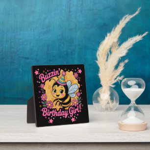 Placa Expositora Buzzin 'Birthday Chica Bee Theme Cute Bee Lover