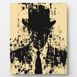 Placa Expositora Caballero sin rostro: Elegancia abstracta