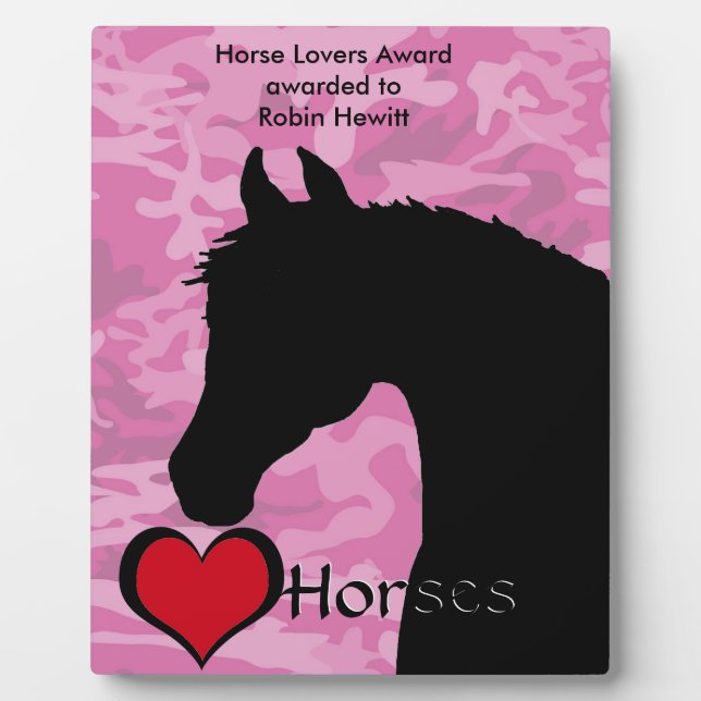 Placa Expositora Caballo Corazón III (camo rosa) (Frente)