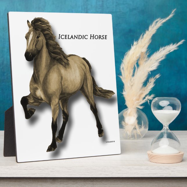 Placa Expositora Caballo islandés vintage (Lado)
