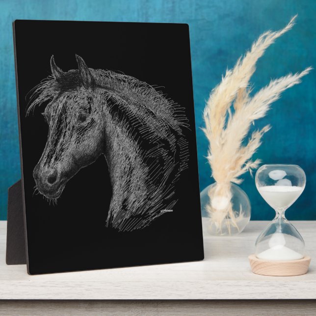 Placa Expositora Caballo:  Negro (Lado)