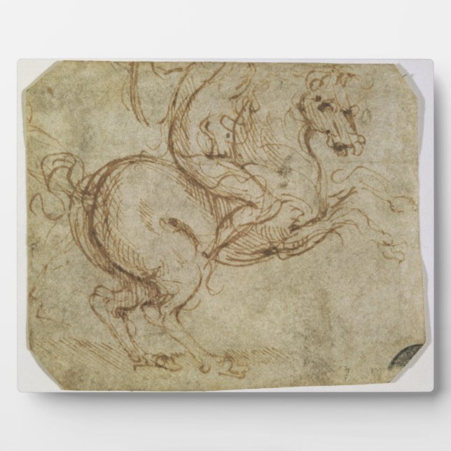 Placa Expositora Caballo y Cavalier (pluma y tinta sobre papel) (Frente)