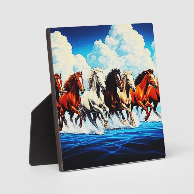 PLACA EXPOSITORA CABALLOS EN CIELO (Anverso)