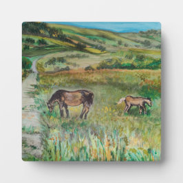 Placa Expositora Caballos en la pradera