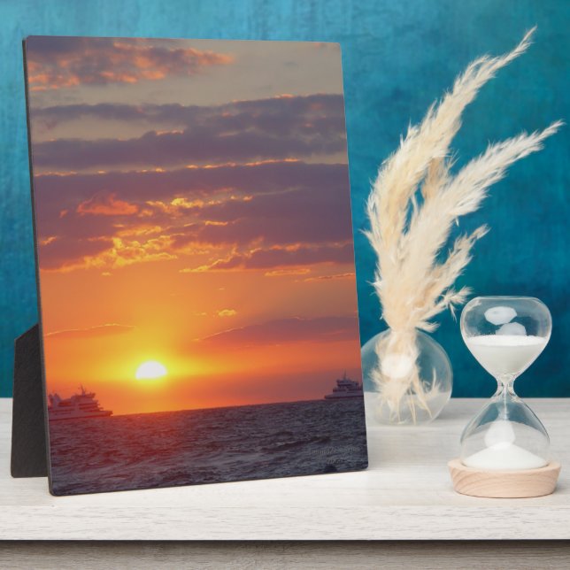 Placa Expositora Cabo May Sunset Dos Buques Pasando El Easel (Lado)