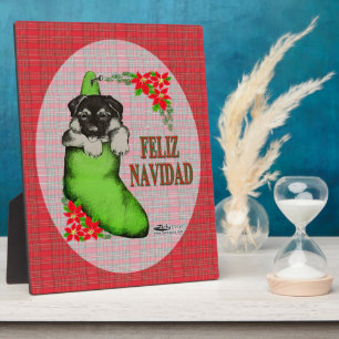 Placa Expositora Cachorrito Feliz Navidad