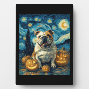 Placa Expositora Cachorro Bulldog Inglés Adorable Perro Halloween J