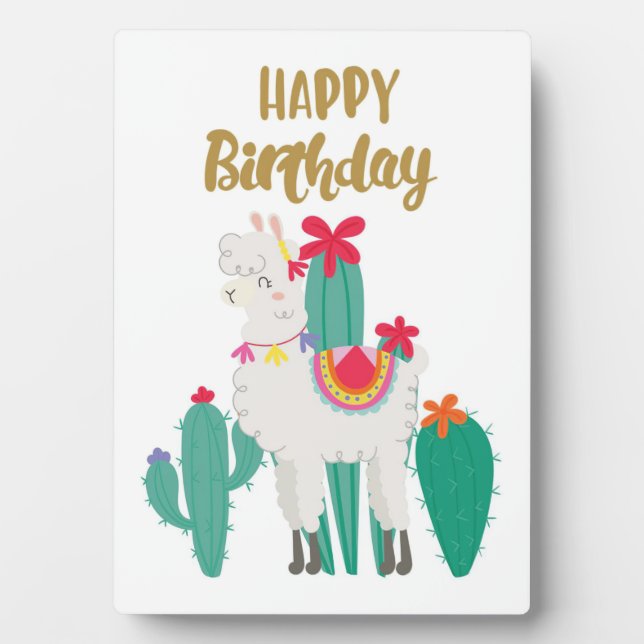 Placa Expositora Cactus Happy Birthday (Frente)