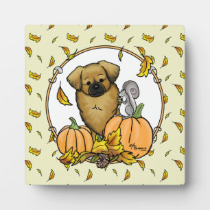Placa Expositora Cae calabazas de perro tibetano (marrón)