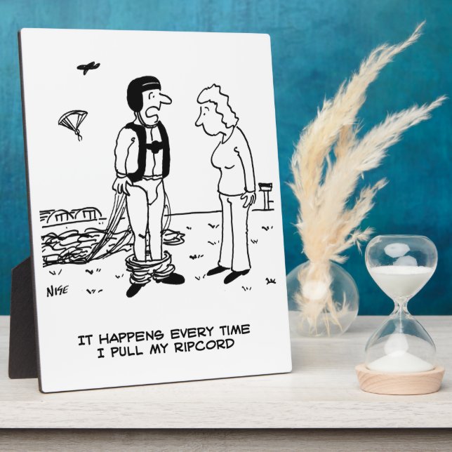 Placa Expositora Caen los pantalones de paracaidistas - Gracioso (Lado)