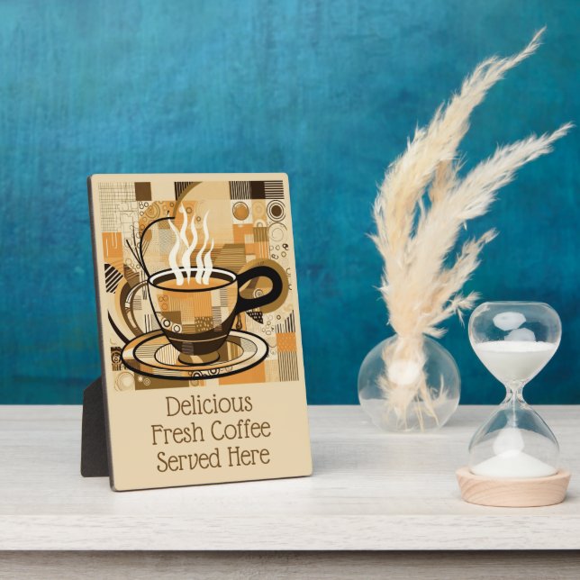 Placa Expositora Café de texto personalizado (Lado)