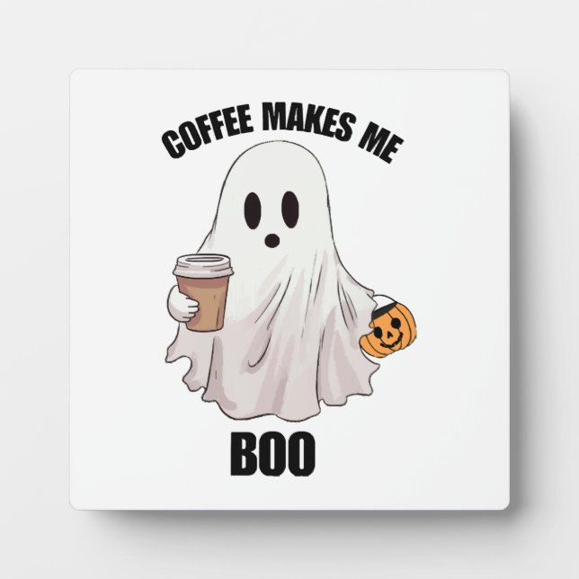 Placa Expositora Café Fantasma Halloween Divertido  (Frente)