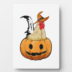 Placa Expositora Calabaza de Halloween Bruja Linda Gallina