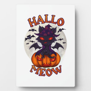 Placa Expositora Calabaza de Halloween Gatoween